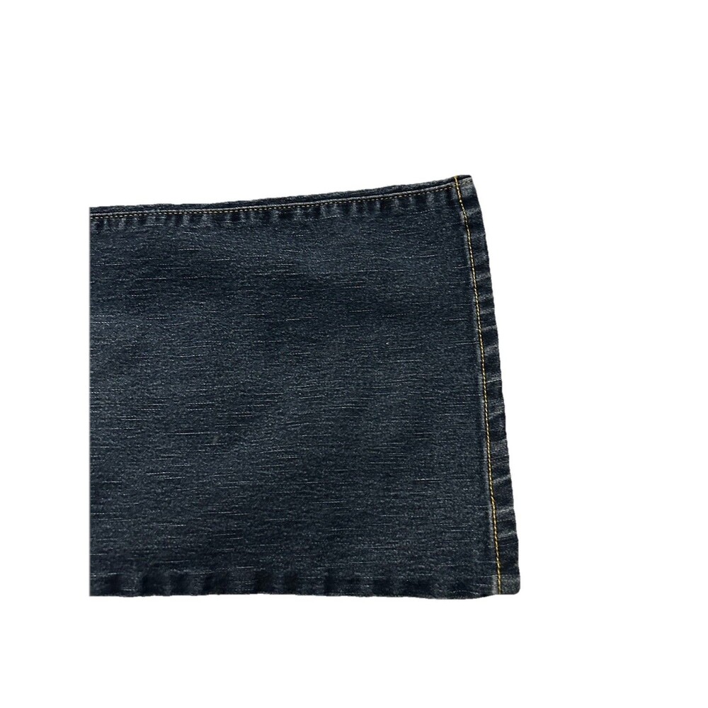 Women's Low Rise 90's Y2K Studded Crossover Waistband Flare Dark Jeans Sz 31 / 9 - Picture 4 of 10